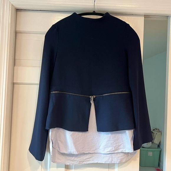 Zara Knit Half Zip Shirt Tail Top - Picture 3 of 6
